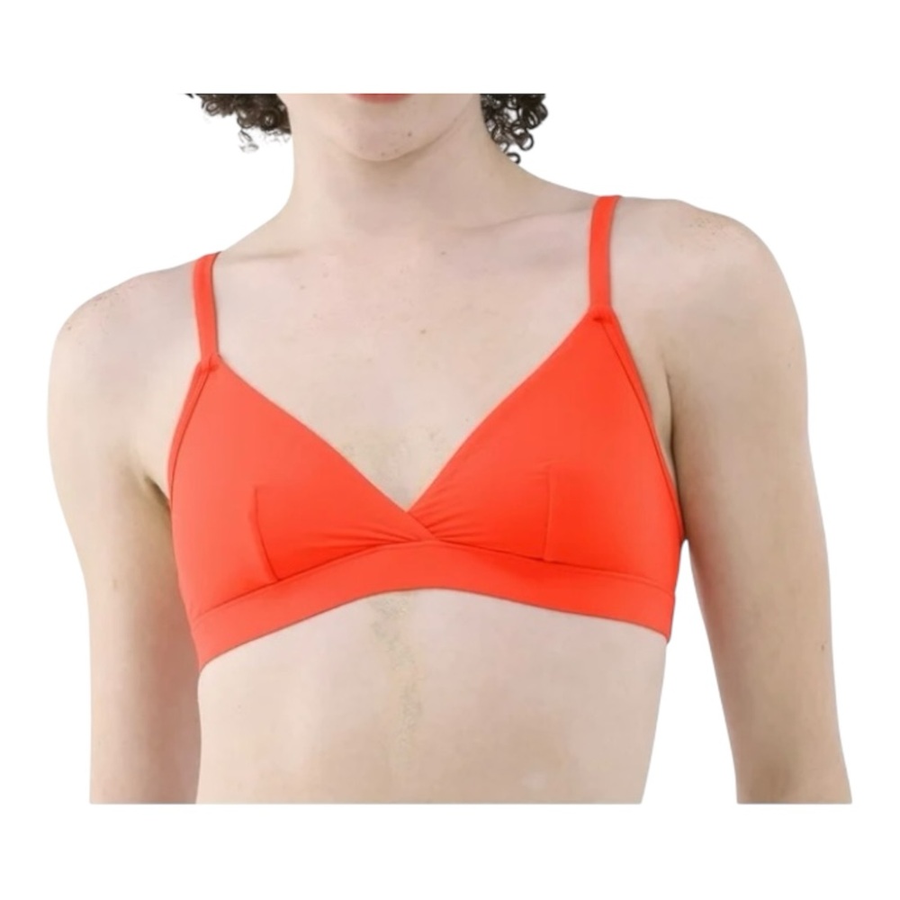 No Boundaries Fit Stretch Triangle
pullover Bralette Women's Size XS Orange Rage